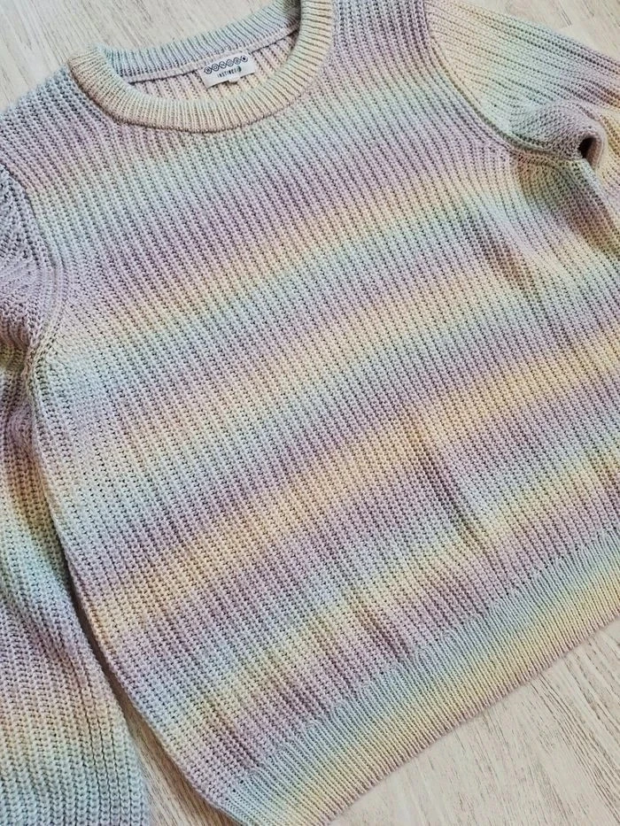Jersey de mujer con cuello redondo a rayas en colores pastel arcoíris tie and dye Bonobo - Talla S – photo 6